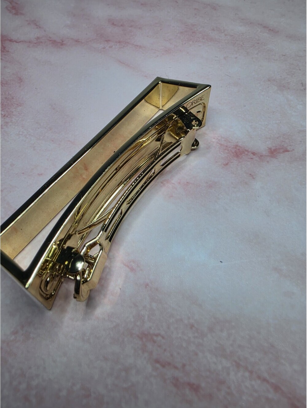 Oribe Gold Plated Metal Barrette Hair Clip Luxury